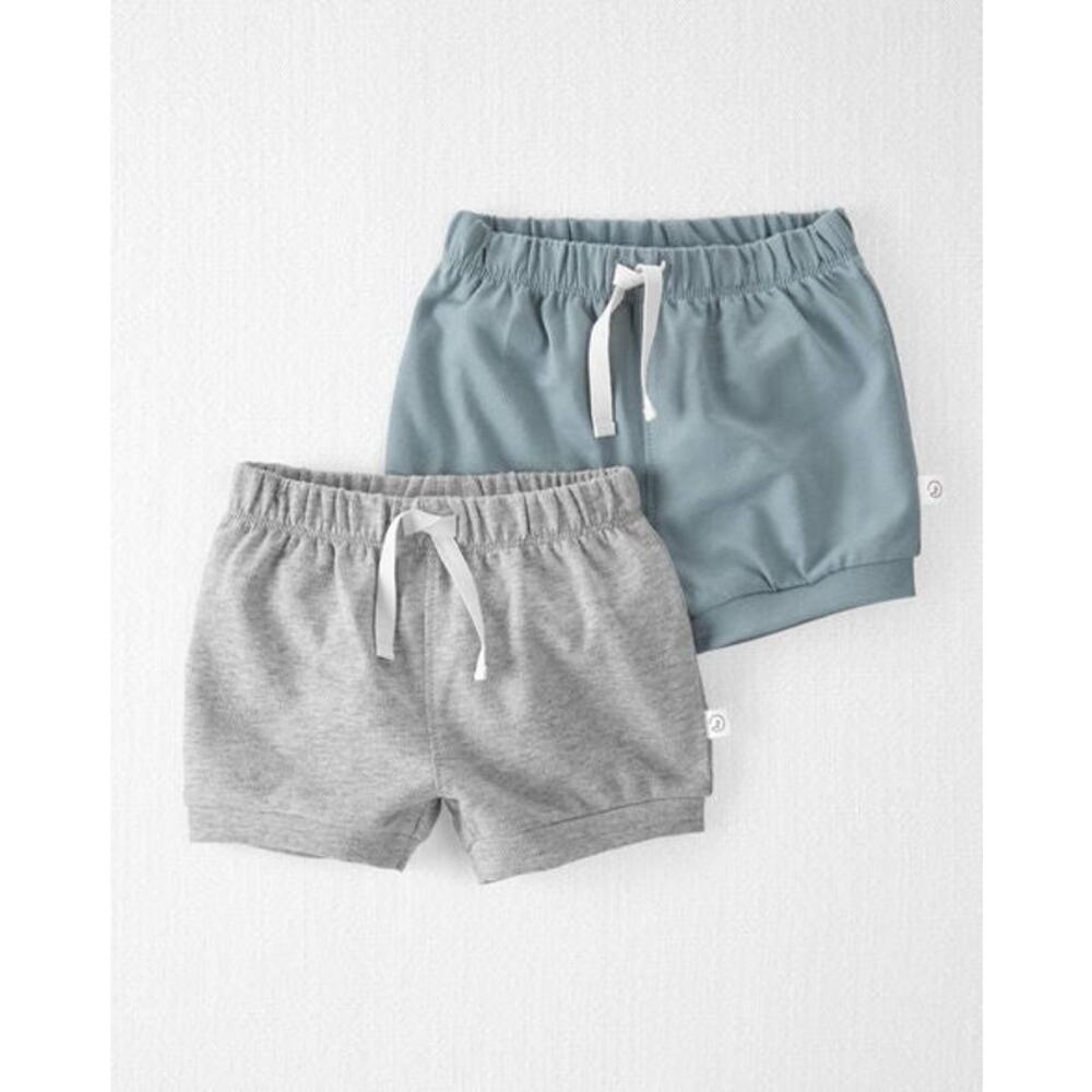 NWT Little Planet by Carter's Organic Baby 2pk Shorts - Gray 3M